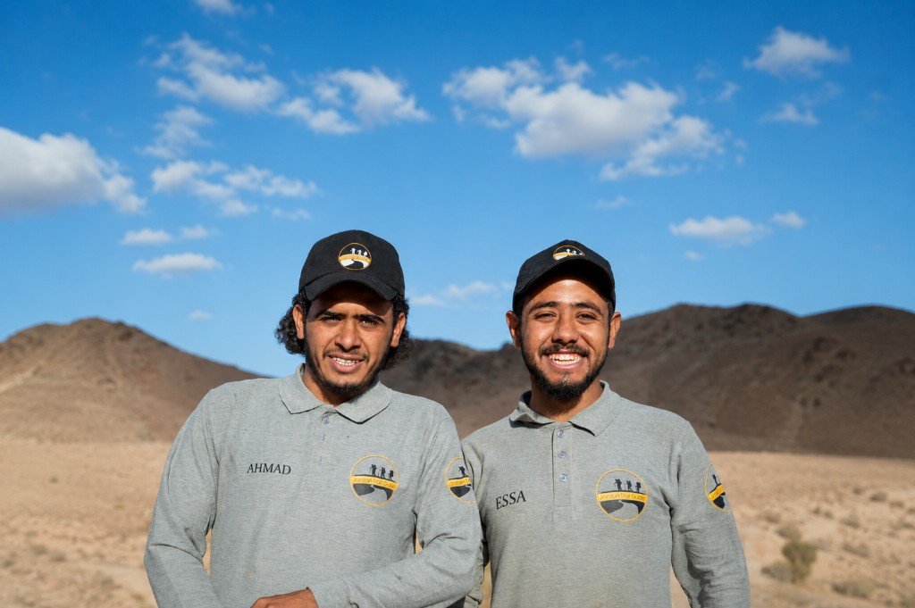 Ahmad and Essa, Jordan Trail Guide, welcoming travellers in the desert