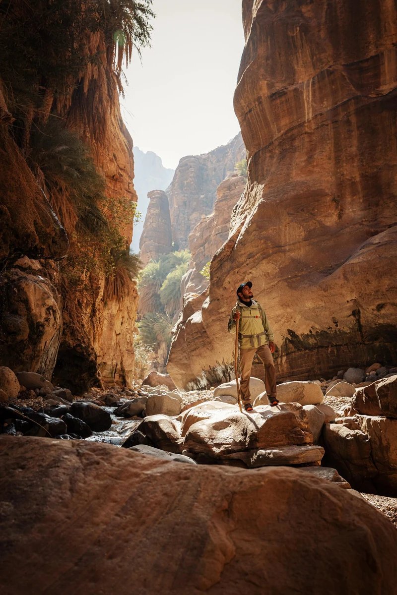 Narrow canyon walls in Wadi Ghuweir